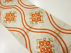 アンティーク 立涌に華紋模様織出し袋帯(材料)